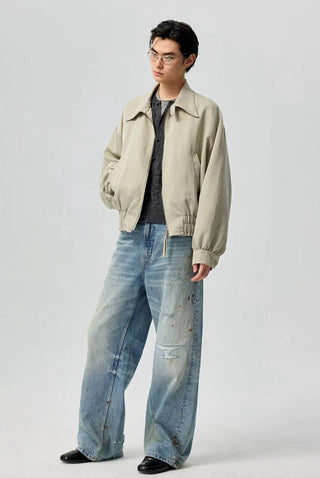 Simple Project Boxy Nylon Jacket-Beige