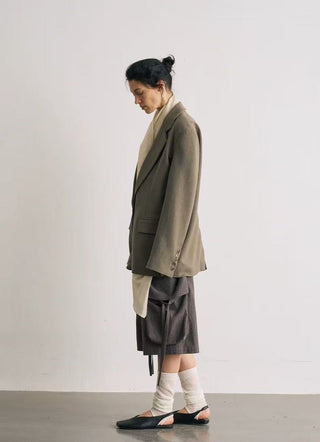 BALIANG Nomadic Scarf Blazer-Husk Green