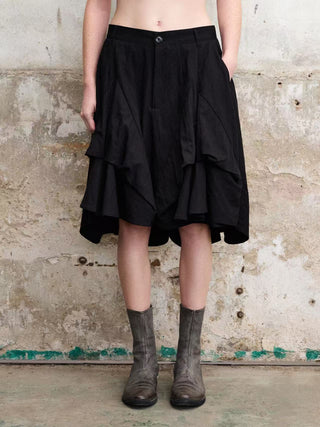 ILNya Black Petal Shorts