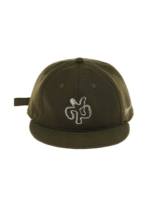 6CRAYON Embroidered Wool Blend Baseball Cap-Green