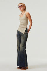 Simple Project Low Waisted Flare Jean