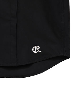 6CRAYON Patchwork Poplin Embroidered Shirt-Black