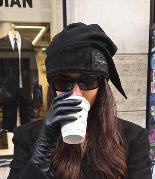 8Lome Waffle Drape Knit Cap